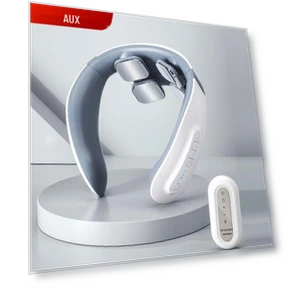 Smart Pulse Neck Massager with Heat and Remote — Muscle Stimulators, AUX