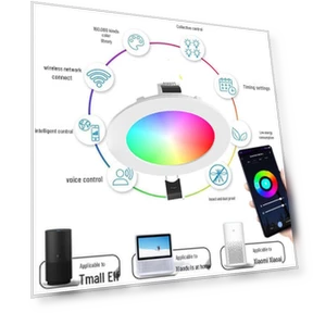 Smart WiFi and Bluetooth Dimmable Color-Adjustable Voice-Control Downlight — Spotlights, Chose One