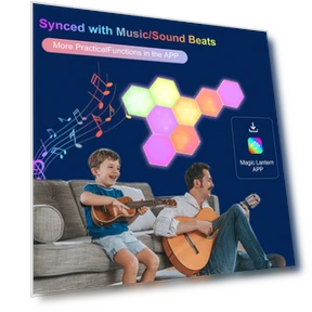 12-Piece Hexagon RGB Lighting Kit with Bluetooth — LED Strips, KaiSai