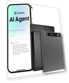 AI Assistant Dictaphone with 64GB Storage, Gray — Voice Recognition & Productivity Software, Mobvoi
