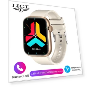 Body Temperature Smart Watch with Rotating Keys and Silicone Strap — Smartwatches, LIGE