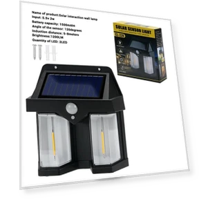 Outdoor Solar LED Wall Light with Motion Sensor — Outdoor Security & Flood Lighting, WIN-WIN
