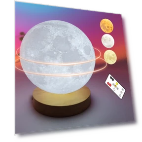 Rotating Moon Night Light with Voice Control — LED, Chose One