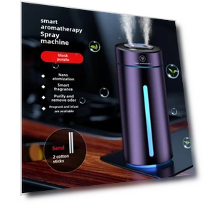Smart Dual-Nozzle Car & Home Wireless Air Humidifier with Aromatherapy and Surface Atmospheric Lighting — Activated Carbon Air Purifiers, F10