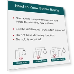 3 Way Smart Switch 4 Pack — Dimmer Switches, TREATLIFE