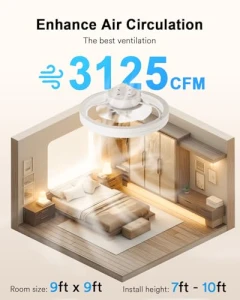 Smart Ceiling Fan with Light, Lumary