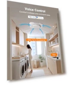 Smart WiFi Bathroom Exhaust Fan with Light — Ceiling Fan Lighting Solutions, Lumary