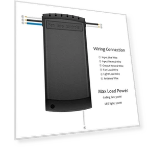 WiFi Ceiling Fan and Light Remote Control Kit — Ceiling Fan Wall Controls, Aubric