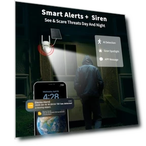 Solar Camera Outdoor Wireless — Dome Surveillance Cameras, 3-Link