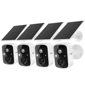 Solar Camera Security Outdoor, 4 Pack 100% Wireless 3K 4MP Surveillance Indoor WiFi Smart Cameras — Security Camera, Hiseeu