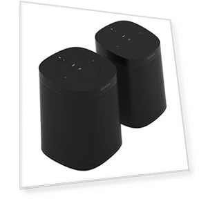 Two Room Set with All-new Smart Speaker with Voice Control Built-In — Whole-Home Audio Systems, Sonos
