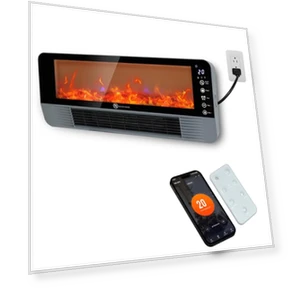 WiFi and App Controlled Portable Heater with 3D Flame Effect — Portable Heating Solutions, EOQIFJM