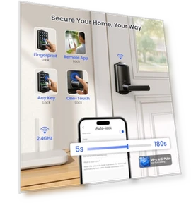 WiFi Smart Lever Lock with Fingerprint Keyless Entry — Levers, Veise