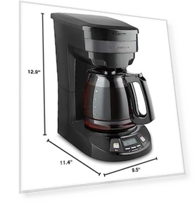 12 Cup Programmable Drip Coffee Maker with 3 Brew Options, Glass Carafe, Auto Pause and Pour — Coffee Makers, Hamilton Beach