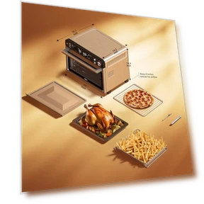 Countertop Air Fryer Toaster Oven Combo with Smart Wireless Meat Thermometer Probe — Convection, Typhur