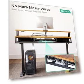 Electric Standing Desk with Drawers and Keyboard Tray — Office, AODK