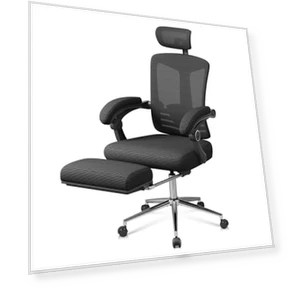 Ergonomic Mesh Office Desk Chair with Footrest — Desk Chairs, DEVAISE