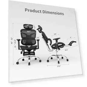 Ergonomic Office Chair with Mesh Seat Cushion, Adjustable Armrests and Headrest — Desk Chairs, marrap