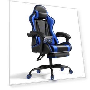 Gaming Chair with Footrest and Massage Lumbar Support — Gaming Chairs, Shahoo