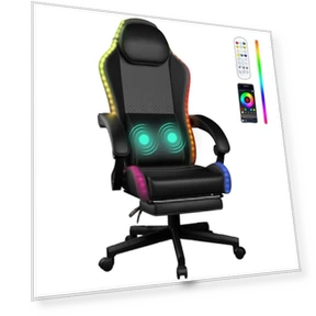 Gaming Chair with RGB Lights and Massage Lumbar Support — Gaming Seating Solutions, Nexthra