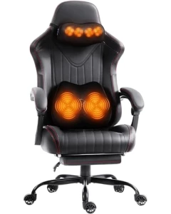 Gaming Video Chair with Shiatsu Neck Massage and Lumbar Support — Massage Chairs, Dowinx