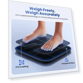 Smart Scale with BMI, Body Fat, Muscle Mass, Digital Scale for Body Weight, 25 Composition Metrics, Large Color Display,... — Body Composition Analysis, Rabater