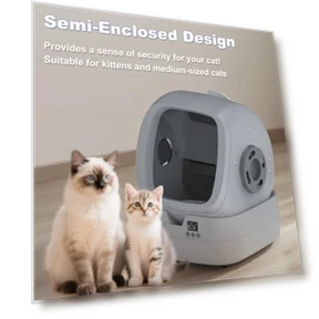 Automatic Cat Litter Box Self Cleaning with App Control and Weight Monitoring — Waste Bins, UPFAS