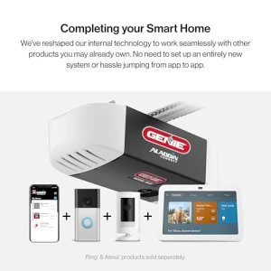 Smart Garage Door Opener with Chain Drive and LED Lighting, Genie