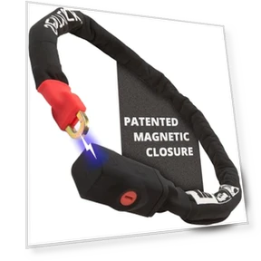 Bike Chain Lock with Key - Magnetic Patented Sold Secure Silver Rated - Heavy Duty Anti Theft - Smart Ultra Security... — Chain, Seatylock