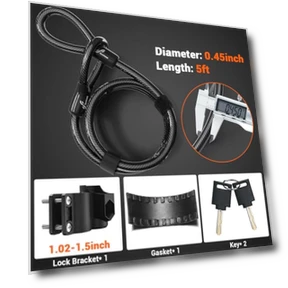 Heavy Duty Anti Theft Bike U Lock with Security Steel Cable — U-Lock, Sportneer