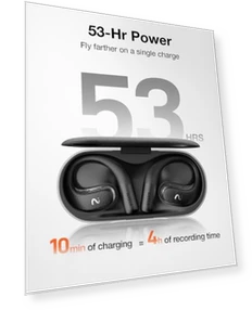 OpenNote AI Voice Recorder – Open Ear Headphones — Language Translators, VIAIM