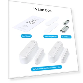 Smart Door and Window Sensor Alarm 2 Pack — Smart Home Security, Geeni