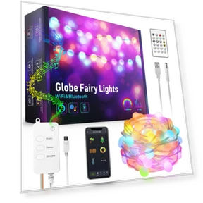 10M RGB LED Fairy Ball Globes DIY Smart App Bluetooth Controlled Addressable String Lights — LED Strips, Your Customized Mall