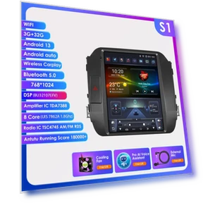 9.7-inch 2Din Android Car Stereo with CarPlay, 4G-LTE, GPS, and DSP — In-Dash, Hizpo