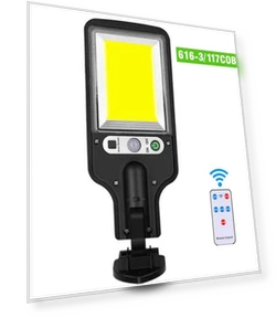 Solar-Powered Remote Control Motion Sensor Outdoor Wall Light — Outdoor Security & Flood Lighting, Value Vault