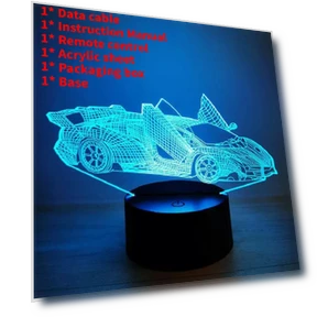 Transformers Optimus Prime Lamborghini LED Touch Night Light with Remote Control — Light Boxes, NimbusNectar