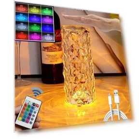 16 Color Crystal Rose Table Lamp — Study & Desk Lighting, Lanzhong Home Decoration