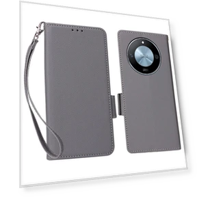 Case with Wrist Strap Litchi Texture PU Leather Wallet Phone Cover — Phone Accessories, Samrtwatch Bands Straps