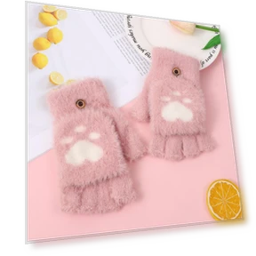 Fingerless Touchscreen Gloves with Cat Paw Design — Gloves, the BAY