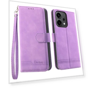 Lines Imprint Wallet Leather Phone Cover with Wrist Strap — Smartwatch Protectors, Smartwatch 2025