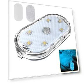 Magnetic Touch LED Car Lamp with 6 LEDs, USB/Type-C Rechargeable, Multi-Color Interior Lighting — Light Kit, Motorgo