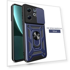 Phone Case with Sliding Camera Cover, Magnetic Car Mount, and 360° Adjustable Bracket — Basic Cases, Infinix