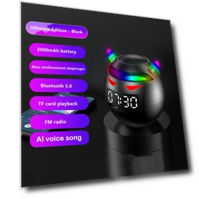 Portable Cute Little Devil AI Smart Bluetooth Speaker with 3D Stereo Subwoofer, Mini LED Digital Clock Alarm, Waterproof... — Portable Audio, Walmart