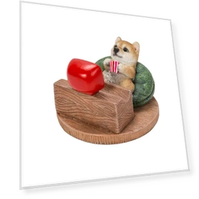 Shiba Inu Watching TV Smartphone Stand — Collectible Statues, Arkadia Japan