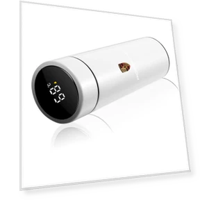 Smart Car Thermos Bottle with Temperature Display — Travel Drinkware, Porsche