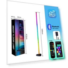 Smart Corner Floor Lamp with Music Sync — Standing Lights, COOKING-MALL