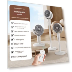 Smart Oscillating Floor Fan with Remote — Foam, GadgetGrip