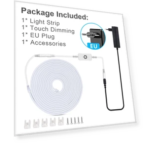 Touch Sensor Dimmable LED Strip Light with Pure Silicone Tube — LED Strips, COOKING-MALL