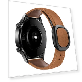 Universal Magnetic Buckle Genuine Cow Leather Watch Strap — Bands, Smartwatch 2025