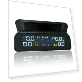 Wireless Solar Tire Pressure Monitoring System with 4 External Sensors — TPMS Sensor Replacements, BLE TPMS